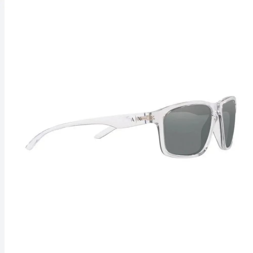 Armani Exchange AX4122S-83336G 59 Sunglasses- Shiny Crystal/Grey Mirrored Silver